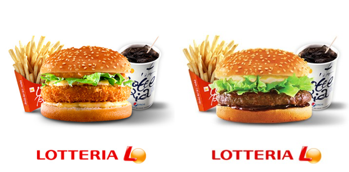 롯데리아의 새우버거(왼쪽)과 불고기버거(오른쪽) /사진제공=롯데GRS
