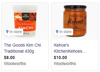 호주 대형 슈퍼마켓에서 판매 중인 김치 / 자료: Woolworths