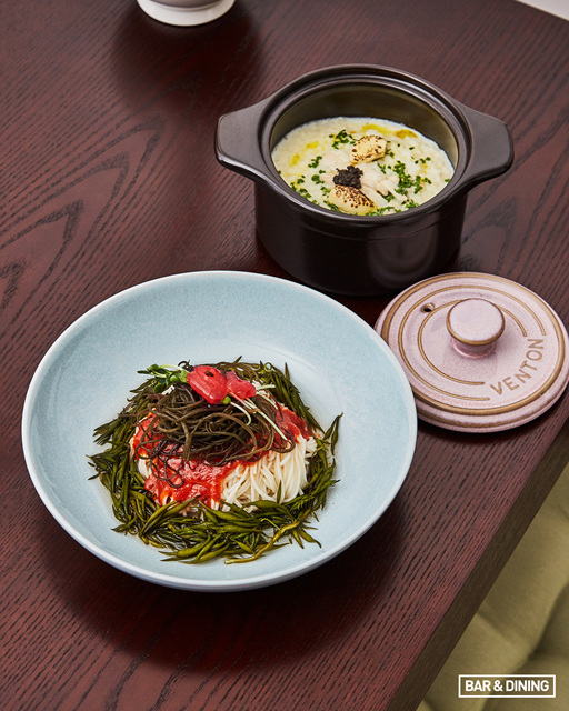 트러플 영계 크림 리조또 & 해초 비빔면