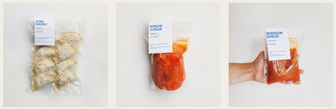 한식당 'Sang by Mabasa'의 To-go Packs 만두, 김치찌개, 볶음 김치/자료=Sang by Mabasa