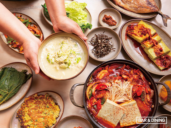 콩국 한상차림과 두부 두루치기