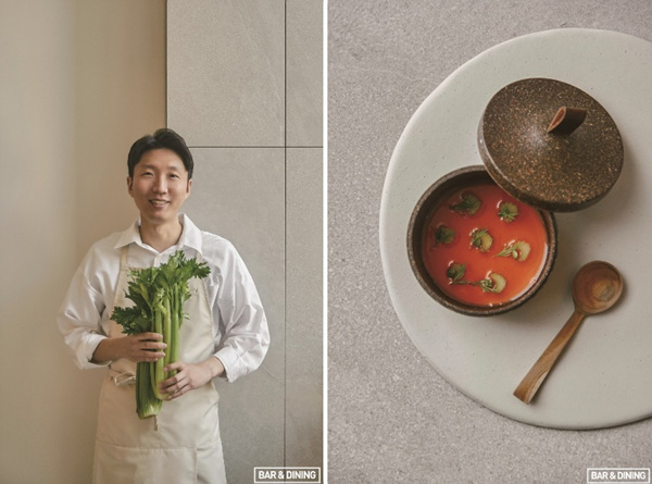 (좌) 성시우 오너 셰프. / (우) 호박씨 커스터드.