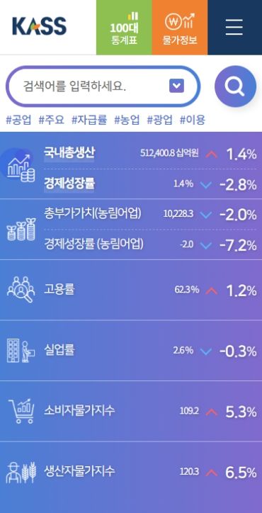 농식품 100대 통계표(앱)