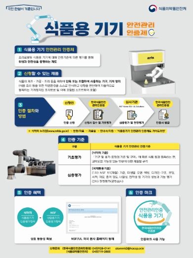 ‘식품용 기기 안전관리 인증제’홍보 포스터
