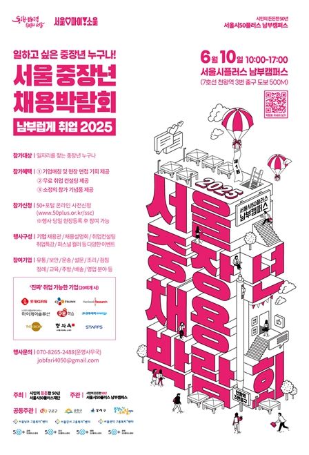 2025 서울시 서남권역 중장년 채용박람회 포스터