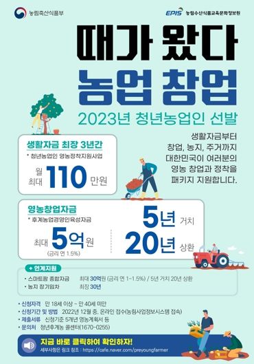 보성군, 후계농업경영인·청년창업형 후계농 대상자 모집