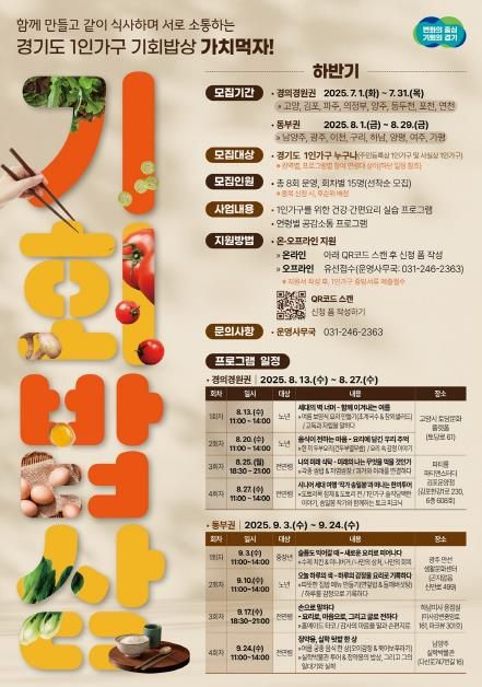 2025 경기도 1인가구 기회밥상(하반기)-포스터